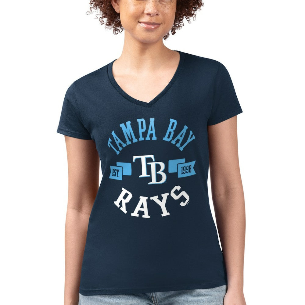 Tampa Bay Rays G-III 4Her by Carl Banks Women's Super-Slim Fit Lightweight City Graphic V-Neck T-Shirt - MLB