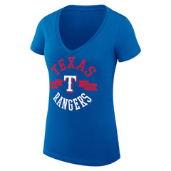 Texas Rangers G-III 4Her by Carl Banks Women's Super-Slim Fit Lightweight City Graphic V-Neck T-Shirt - MLB