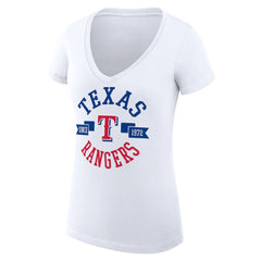 Texas Rangers G-III 4Her by Carl Banks Women's Super-Slim Fit Lightweight City Graphic V-Neck T-Shirt - MLB