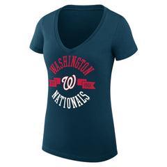 Washington Nationals G-III 4Her by Carl Banks Women's Super-Slim Fit Lightweight City Graphic V-Neck T-Shirt - MLB