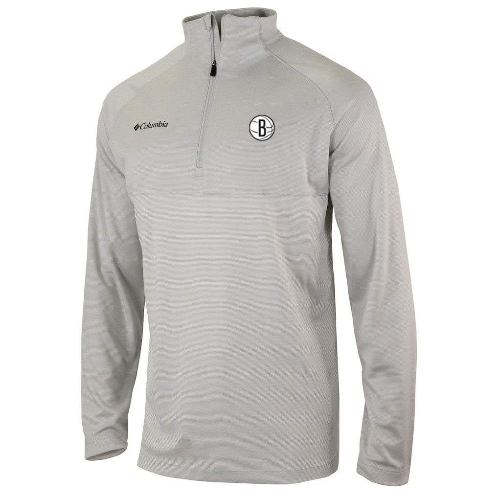 Brooklyn Nets Omni-Wick Rockin' It Quarter-Zip Pullover Top Heather Gray - NBA