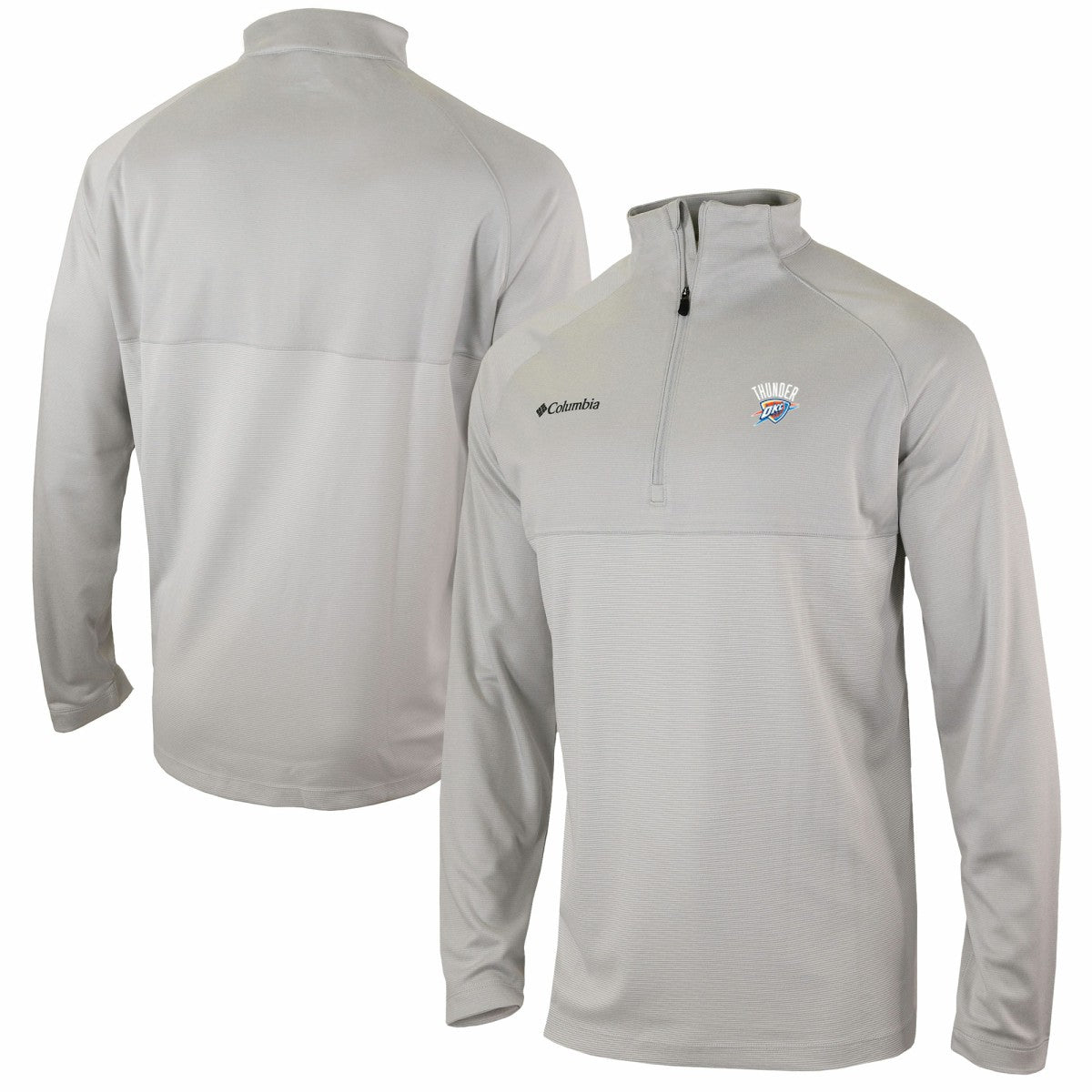 Oklahoma City Thunder Omni-Wick Rockin' It Quarter-Zip Pullover Top Heather Gray - NBA