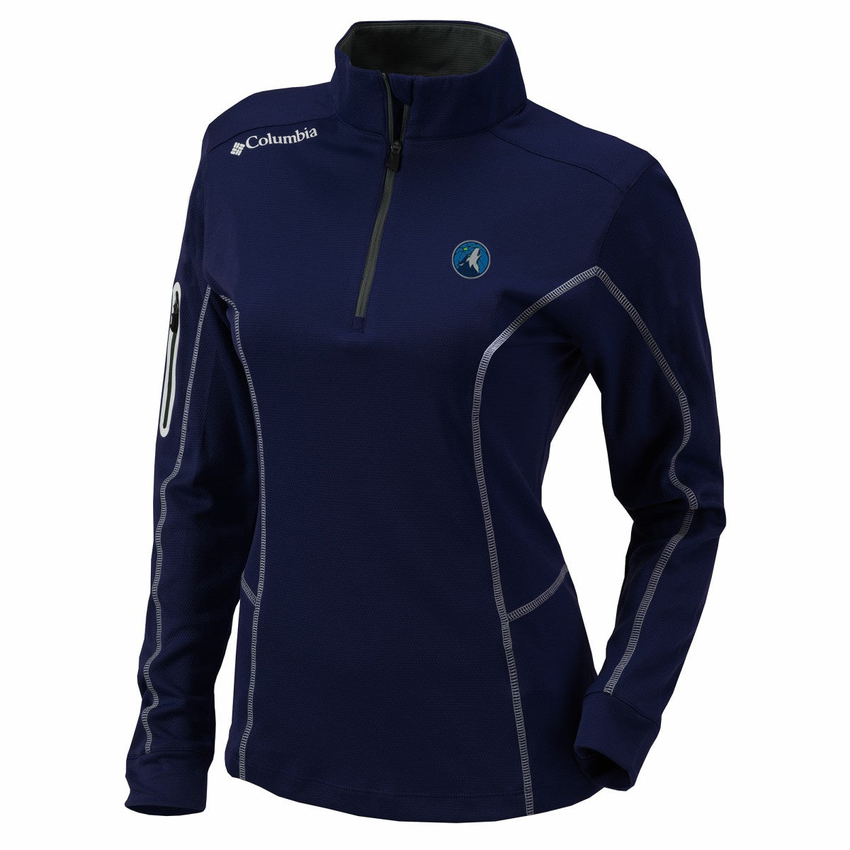 Minnesota Timberwolves Women's Omni-Wick Shotgun Quarter-Zip Pullover Top Navy - NBA