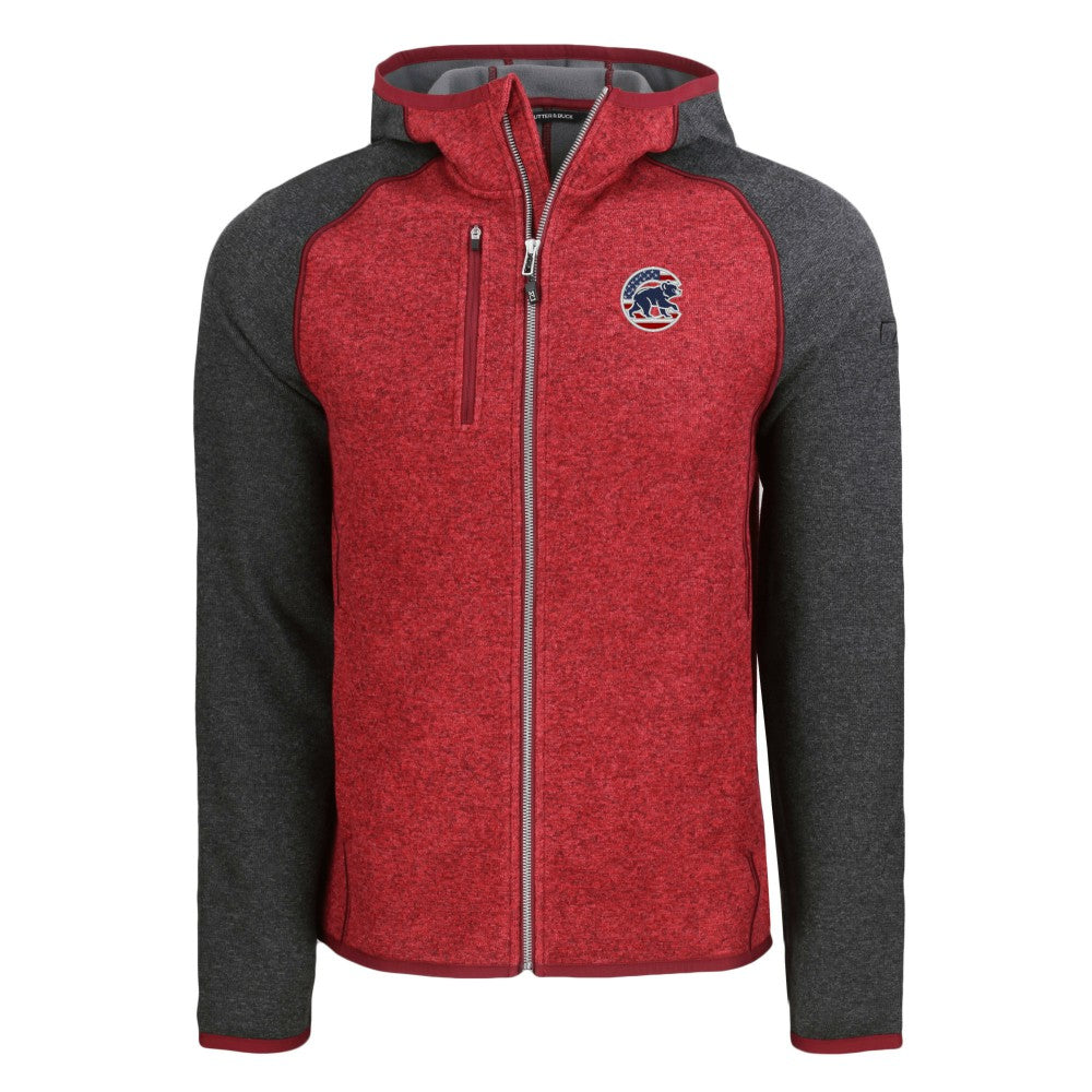 Chicago Cubs Cutter & Buck Stars & Stripes Mainsail Sweater-Knit Full-Zip Hoodie - MLB