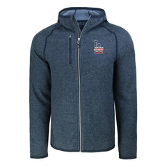 Los Angeles Dodgers Cutter & Buck Stars & Stripes Mainsail Sweater-Knit Full-Zip Hoodie - MLB