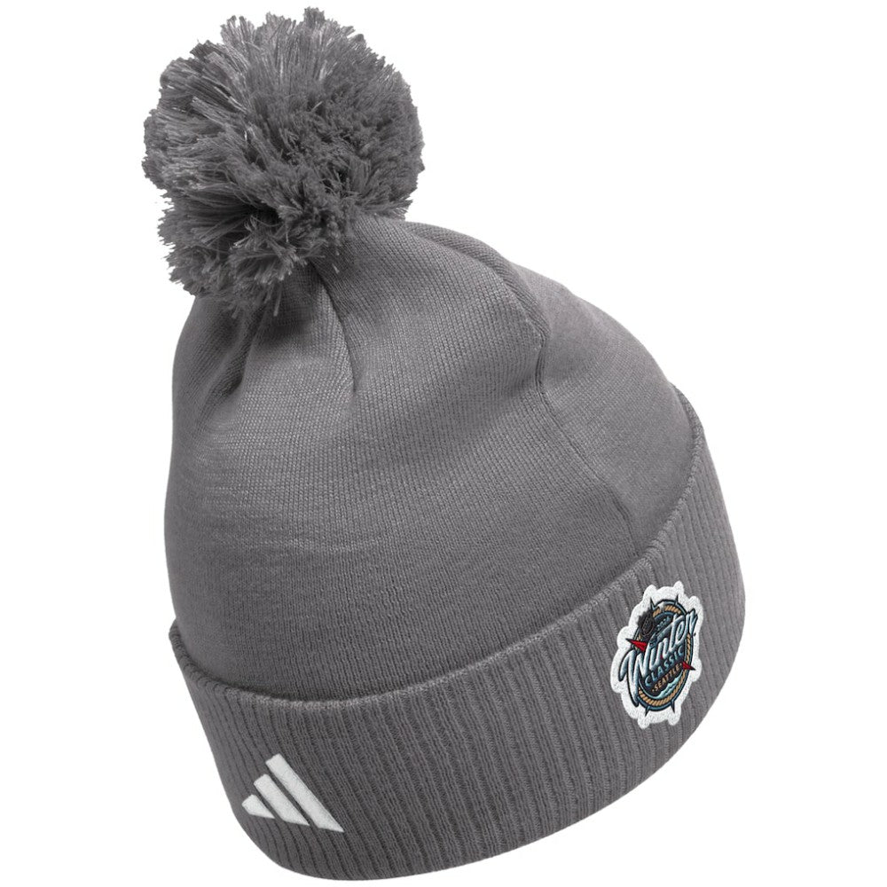 Vegas Golden Knights adidas 2024 NHL Winter Classic Cuffed Knit Hat with Pom - Charcoal - NHL