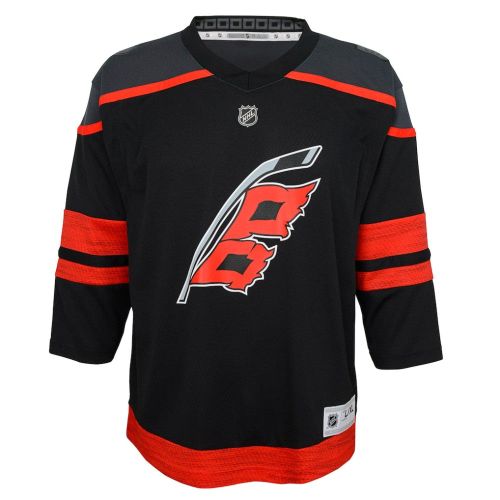 Carolina Hurricanes Youth Home Replica Custom Jersey - Black - NHL