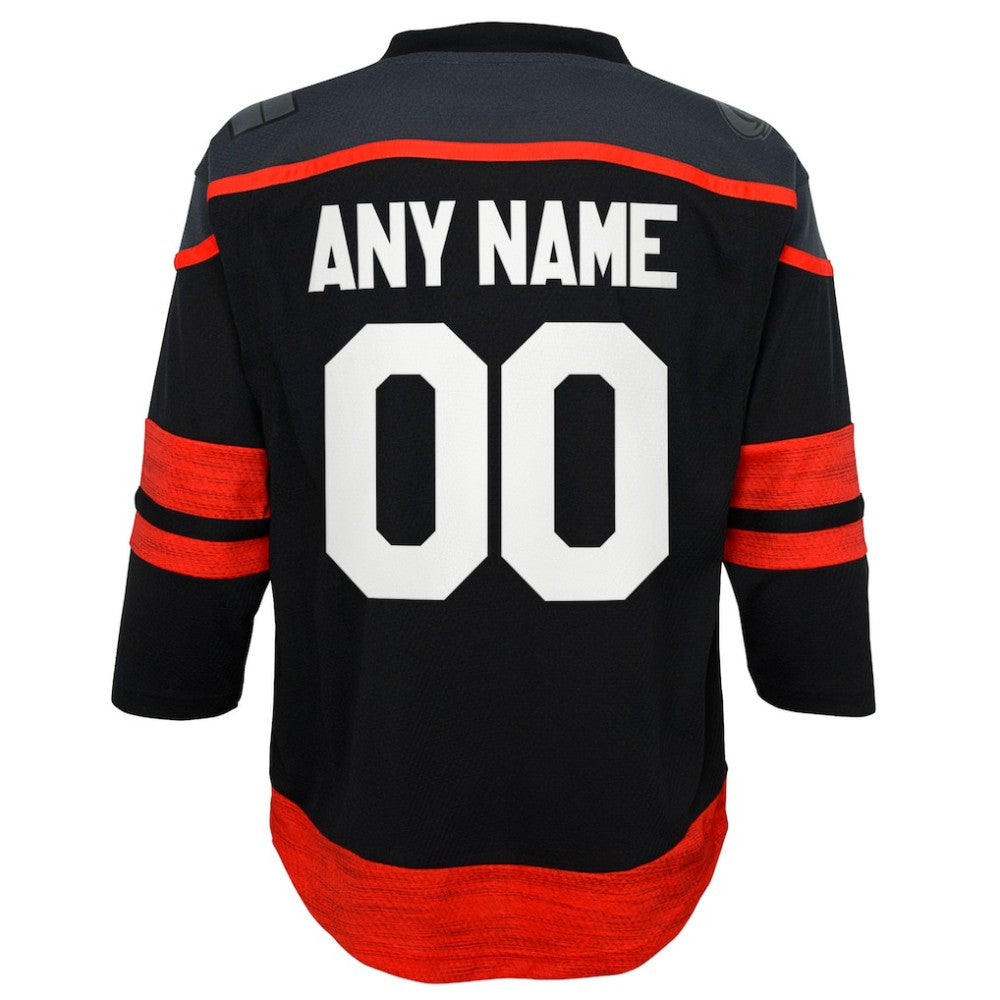 Carolina Hurricanes Youth Home Replica Custom Jersey - Black - NHL