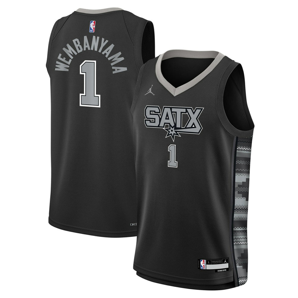Victor Wembanyama San Antonio Spurs Jordan Brand Youth Swingman Jersey Statement Edition Black - NBA