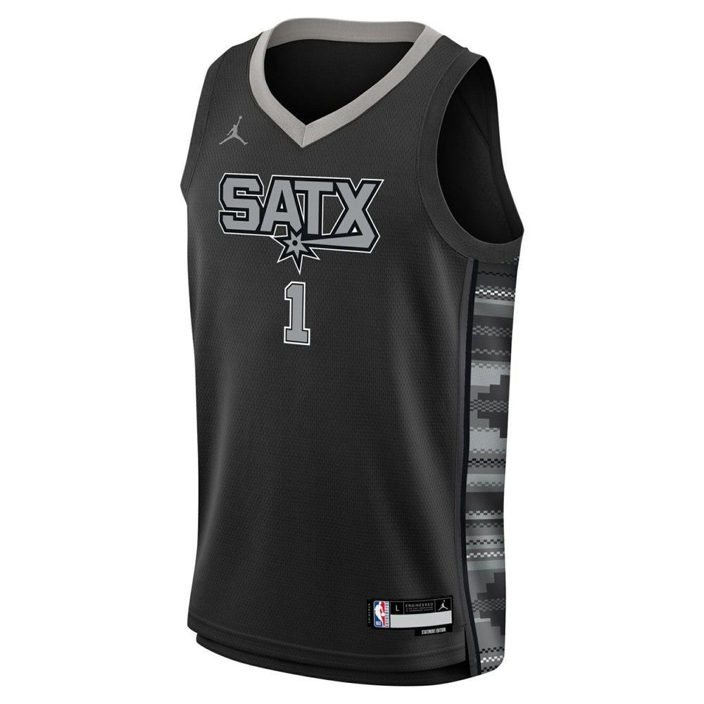 Victor Wembanyama San Antonio Spurs Jordan Brand Youth Swingman Jersey Statement Edition Black - NBA