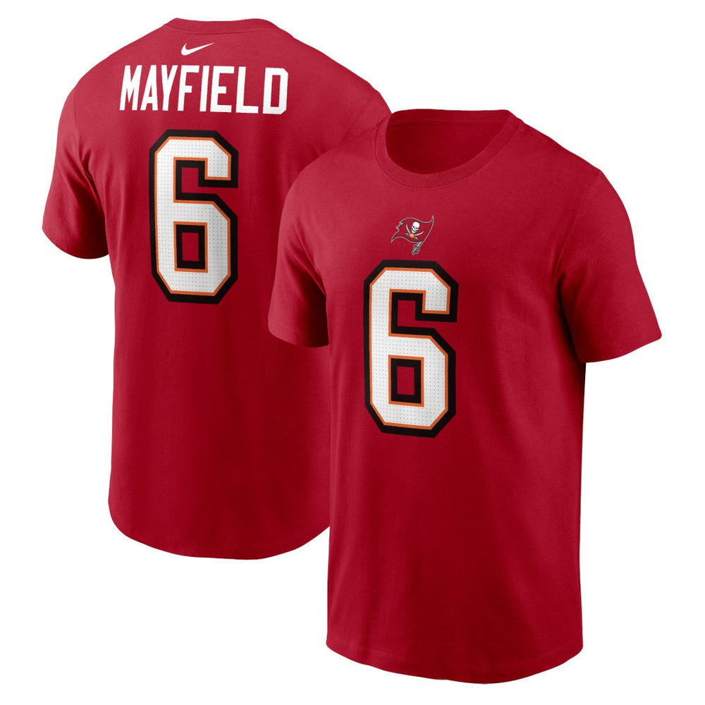 Baker Mayfield Tampa Bay Buccaneers Player Name & Number T-Shirt Red | Nike for Sale