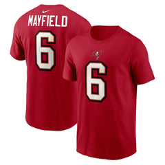 Baker Mayfield Tampa Bay Buccaneers Player Name & Number T-Shirt Red | Nike for Sale