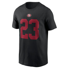 Christian McCaffrey San Francisco 49ers Player Name & Number T-Shirt Black | Nike for Sale