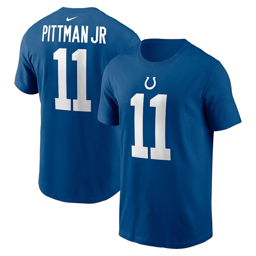 Michael Pittman Jr. Indianapolis Colts Player Name & Number T-Shirt Royal | Nike for Sale