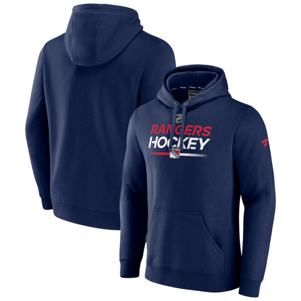 New York Rangers Fanatics Alternate Wordmark Fleece Pullover Hoodie - Navy - NHL