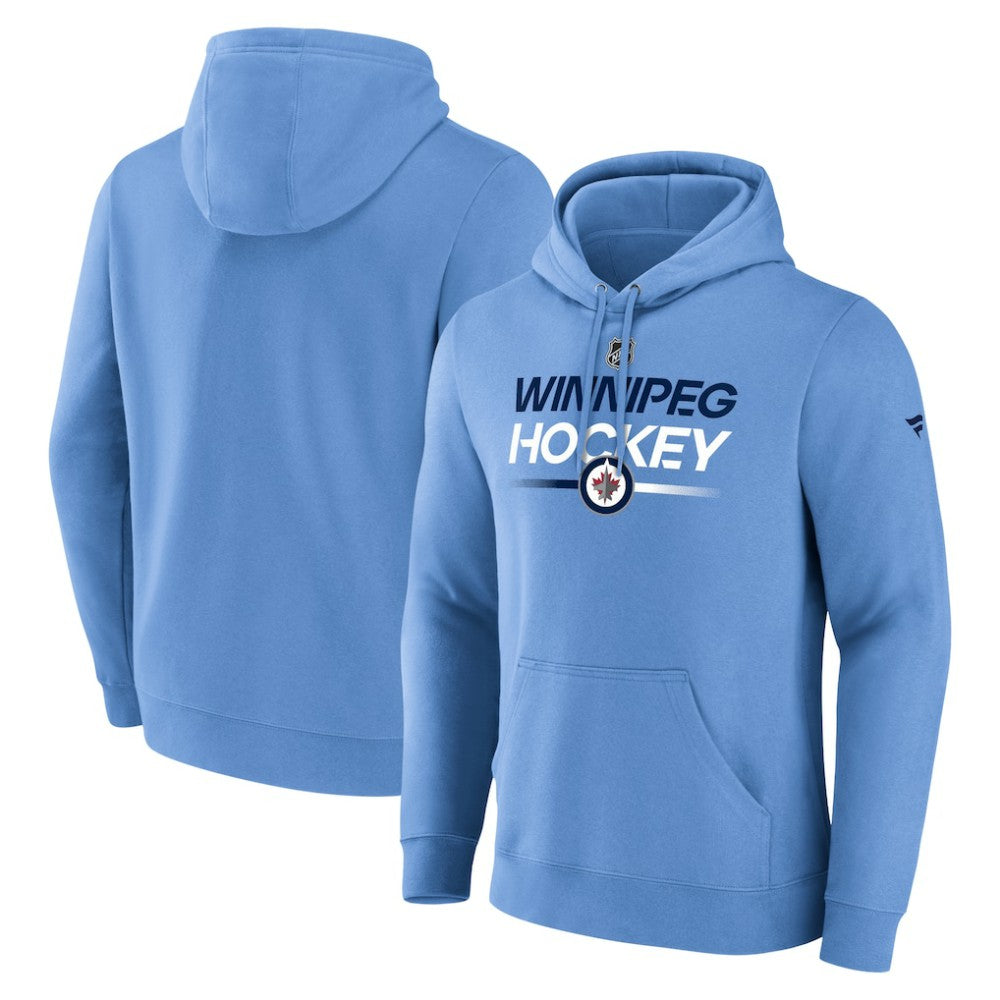 Winnipeg Jets Fanatics Alternate Wordmark Fleece Pullover Hoodie - Light Blue - NHL