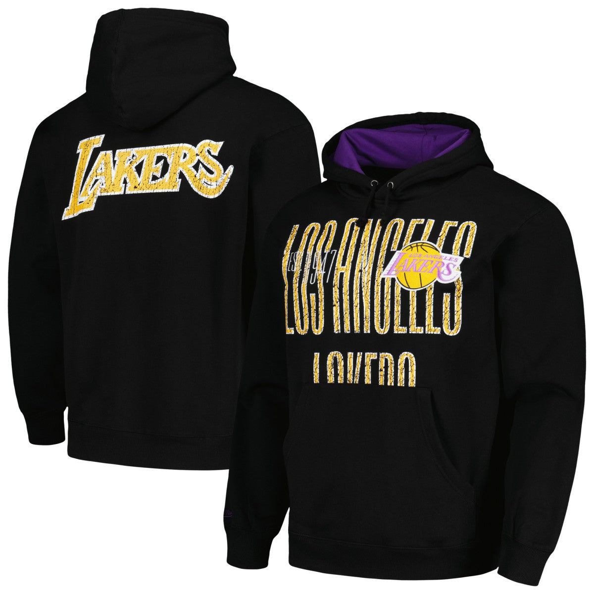 Los Angeles Lakers Hardwood Classics OG 2.0 Pullover Hoodie Black - NBA