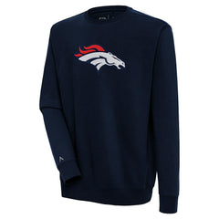 Denver Broncos Antigua Victory Crewneck Pullover Sweatshirt Navy | NFL