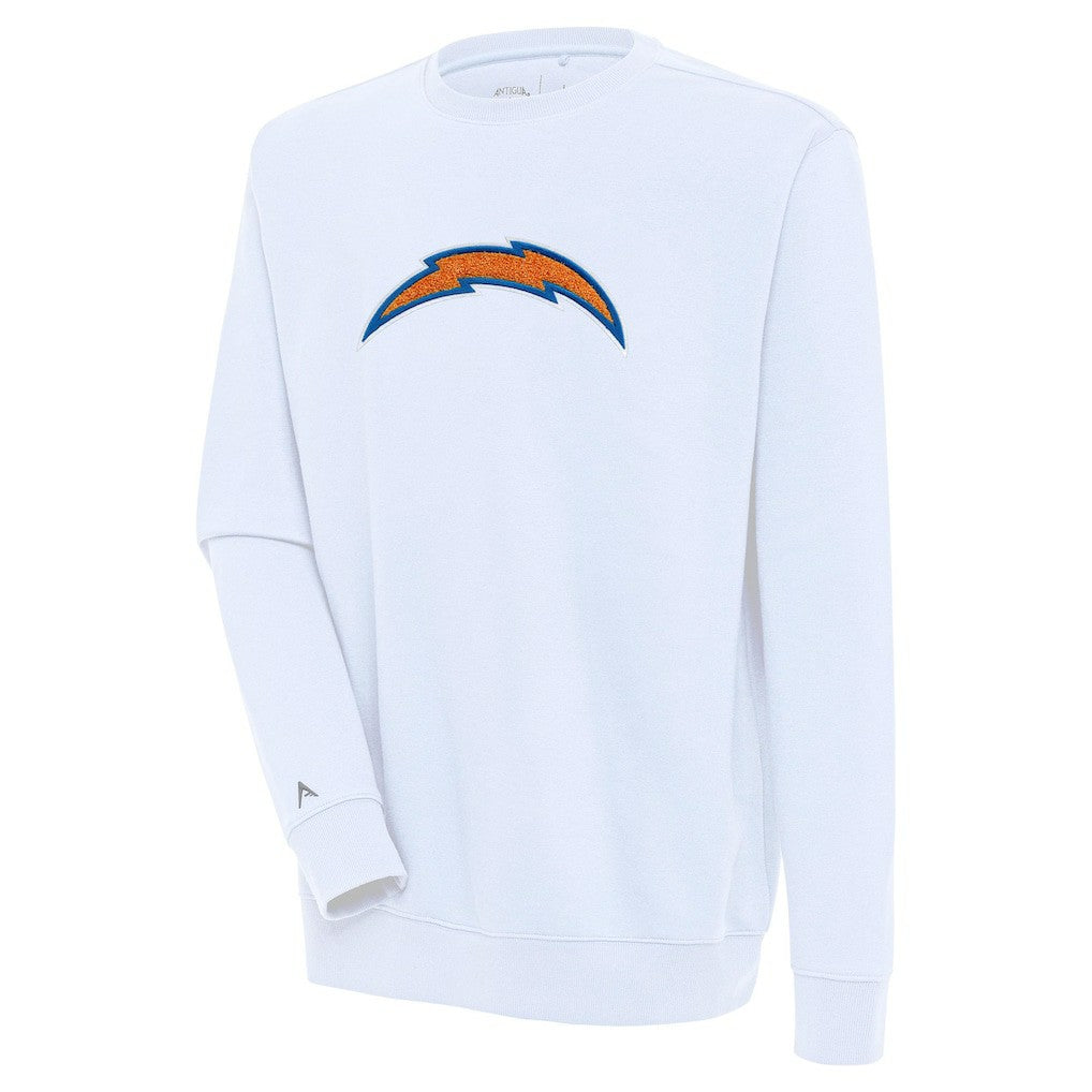 Los Angeles Chargers Antigua Victory Crewneck Pullover Sweatshirt White | NFL