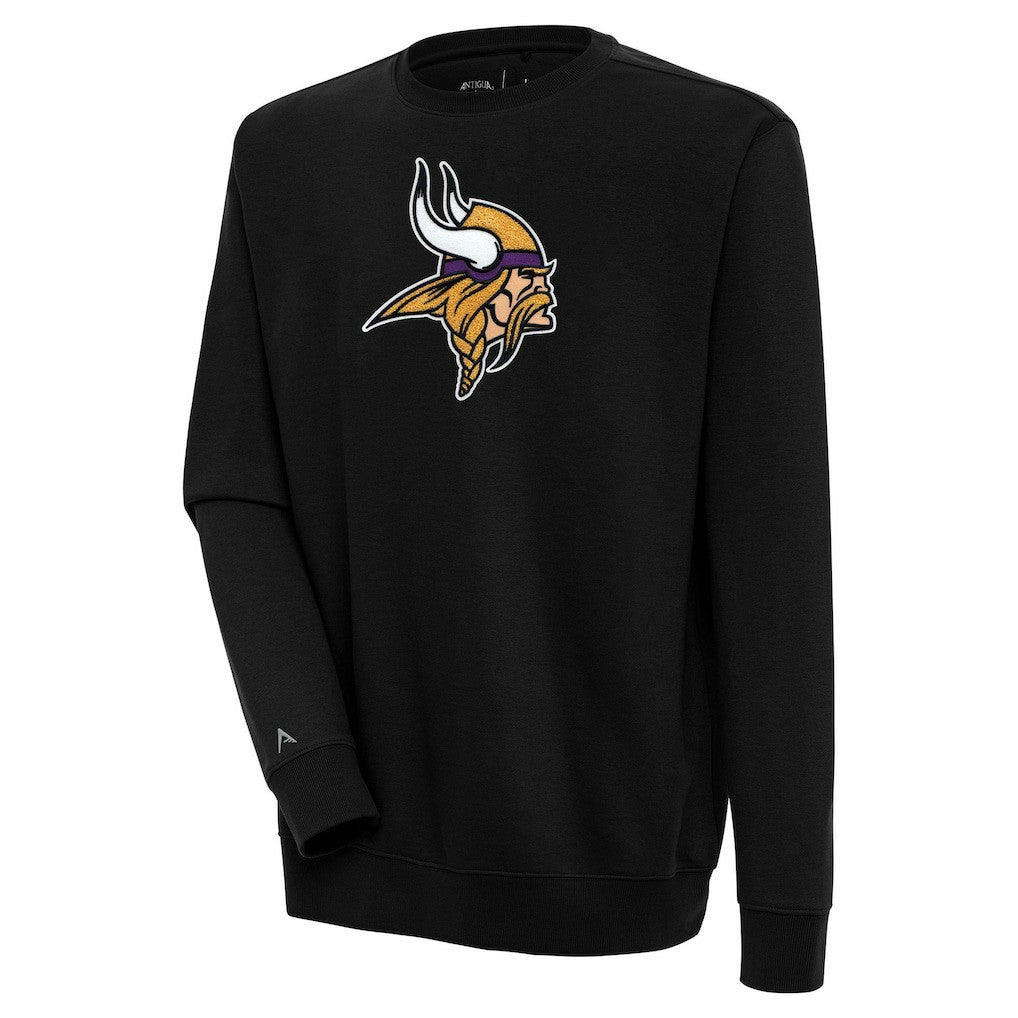 Minnesota Vikings Antigua Victory Crewneck Pullover Sweatshirt Black | NFL