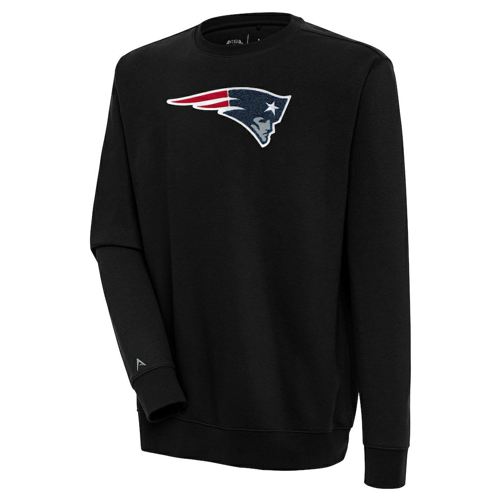 New England Patriots Antigua Victory Crewneck Pullover Sweatshirt Black | NFL