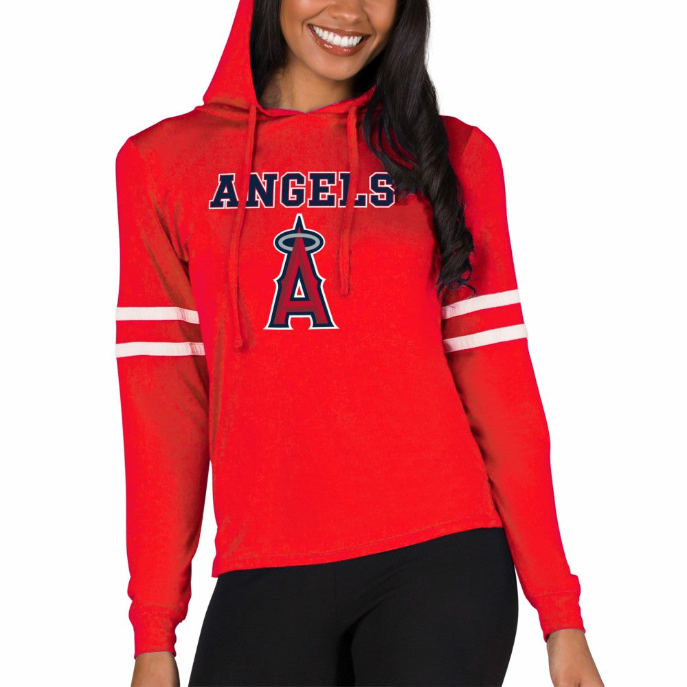 Los Angeles Angels Concepts Sport Women's Marathon Lightweight Lounge Pullover Hoodie - MLB