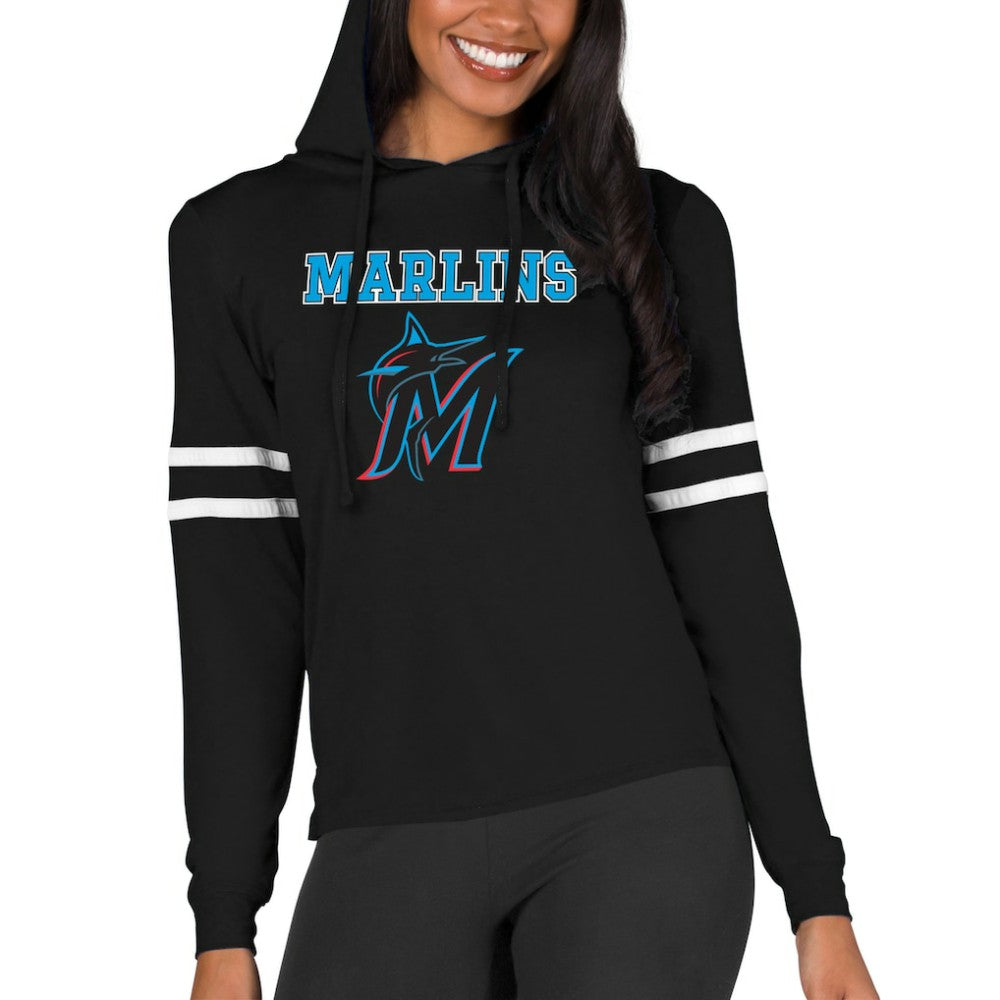 Miami Marlins Concepts Sport Women's Marathon Lightweight Lounge Pullover Hoodie - MLB