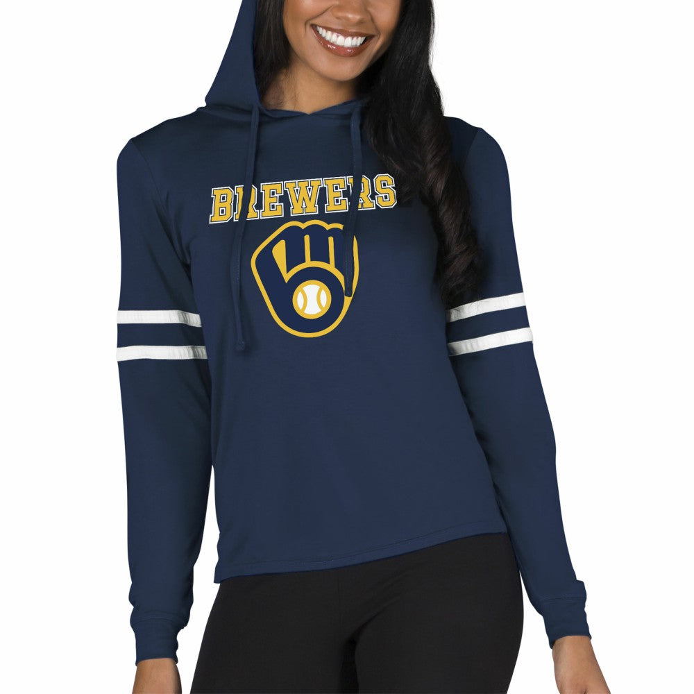 Milwaukee Brewers Concepts Sport Women's Marathon Lightweight Lounge Pullover Hoodie - MLB