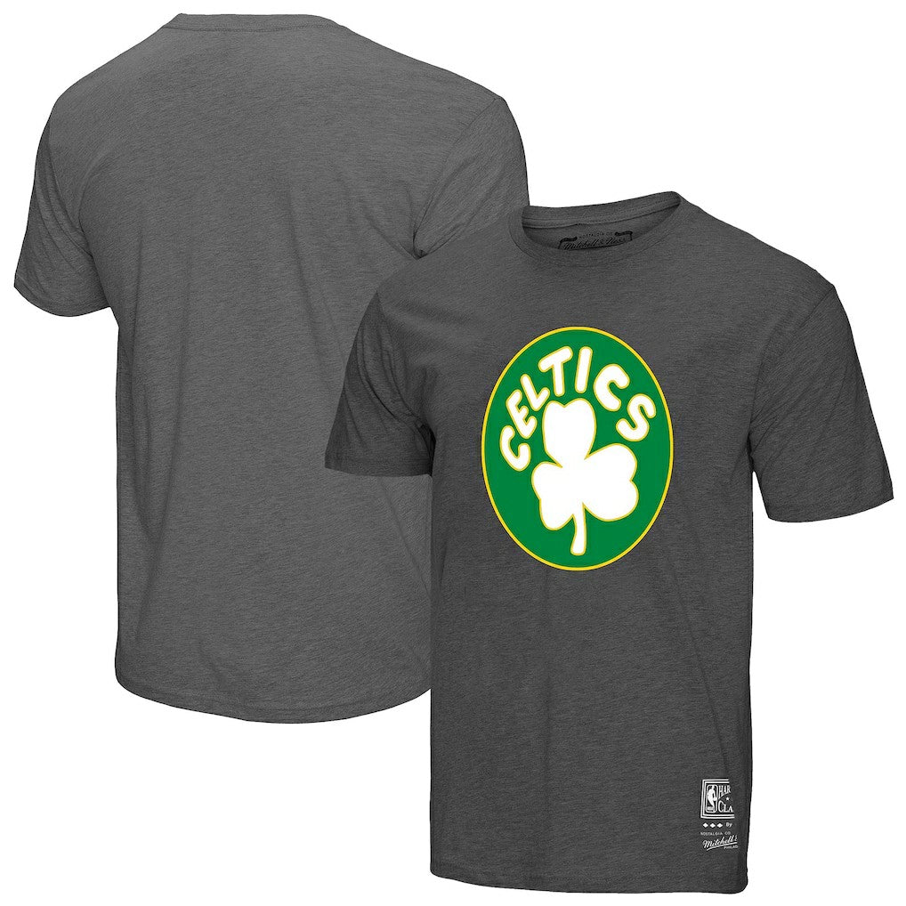 Boston Celtics Unisex Hardwood Classics MVP Throwback Logo T-Shirt Heather Gray - NBA