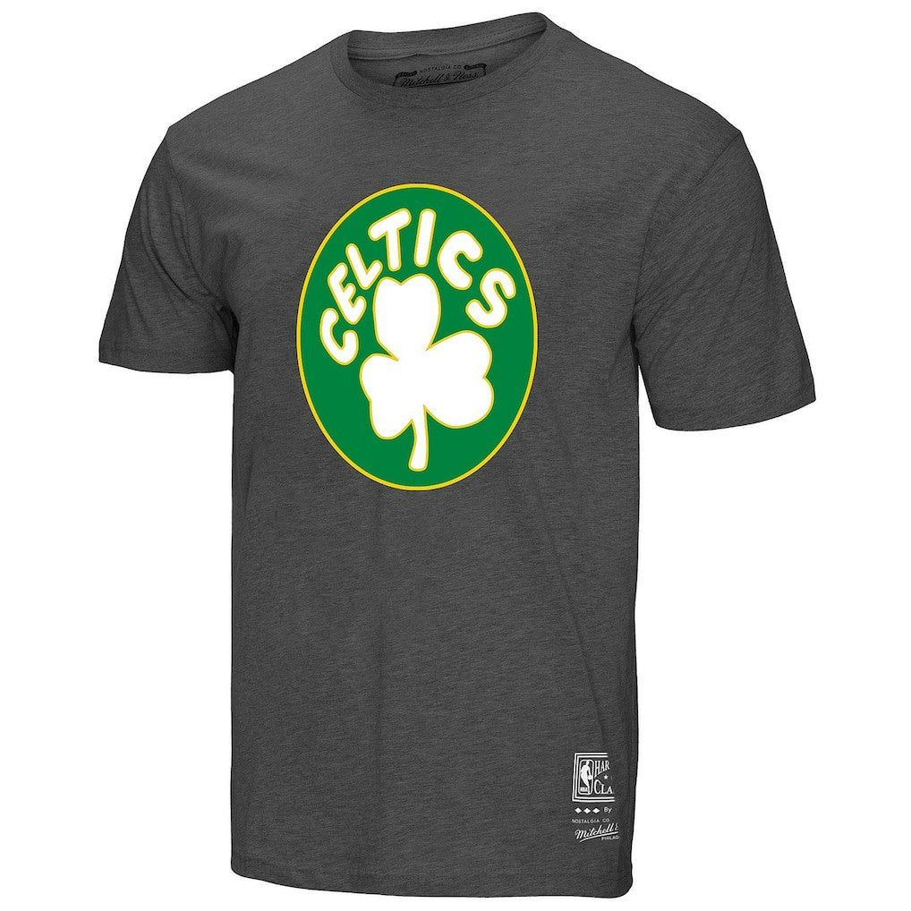 Boston Celtics Unisex Hardwood Classics MVP Throwback Logo T-Shirt Heather Gray - NBA