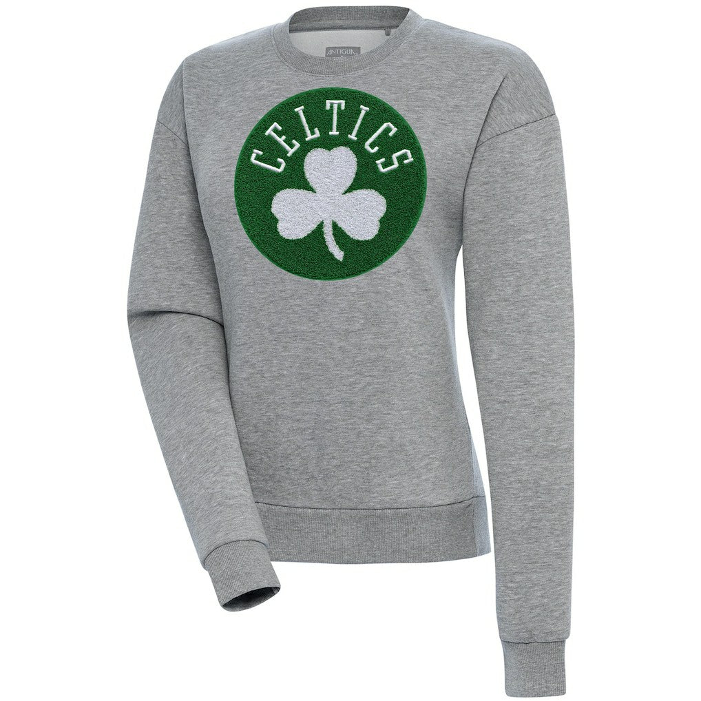 Boston Celtics Antigua Women's Victory Crewneck Pullover Sweatshirt Heather Gray - NBA