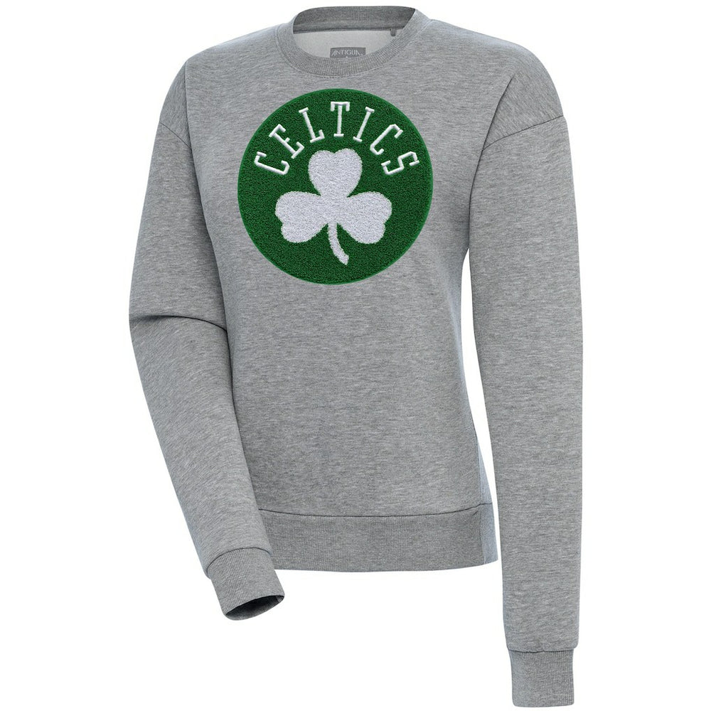 Boston Celtics Antigua Women's Victory Crewneck Pullover Sweatshirt Heather Gray - NBA