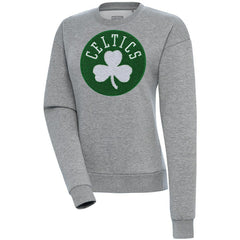 Boston Celtics Antigua Women's Victory Crewneck Pullover Sweatshirt Heather Gray - NBA