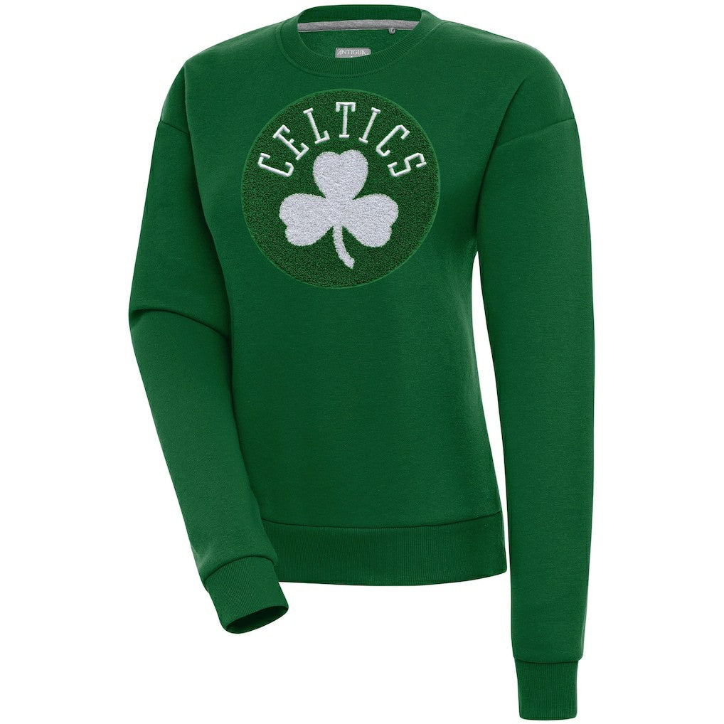 Boston Celtics Antigua Women's Victory Crewneck Pullover Sweatshirt Hunter Green - NBA