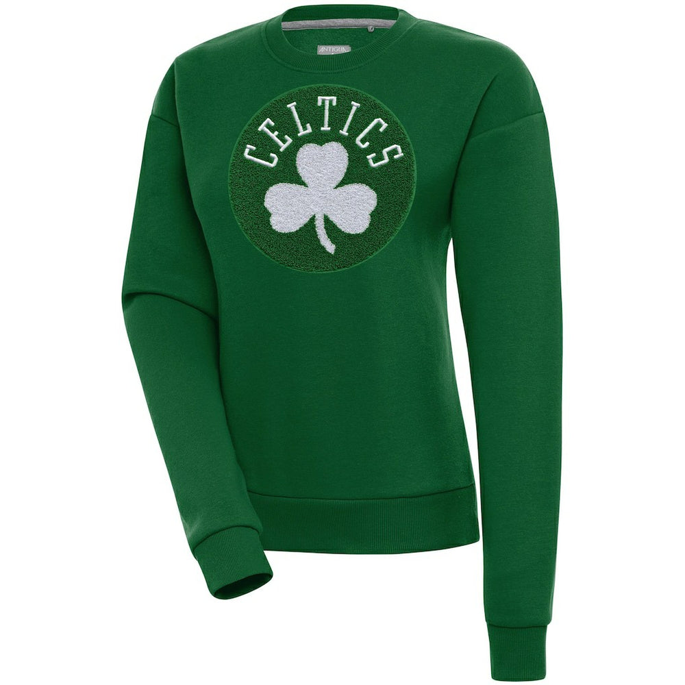 Boston Celtics Antigua Women's Victory Crewneck Pullover Sweatshirt Hunter Green - NBA