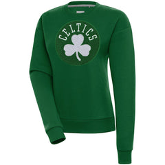 Boston Celtics Antigua Women's Victory Crewneck Pullover Sweatshirt Hunter Green - NBA