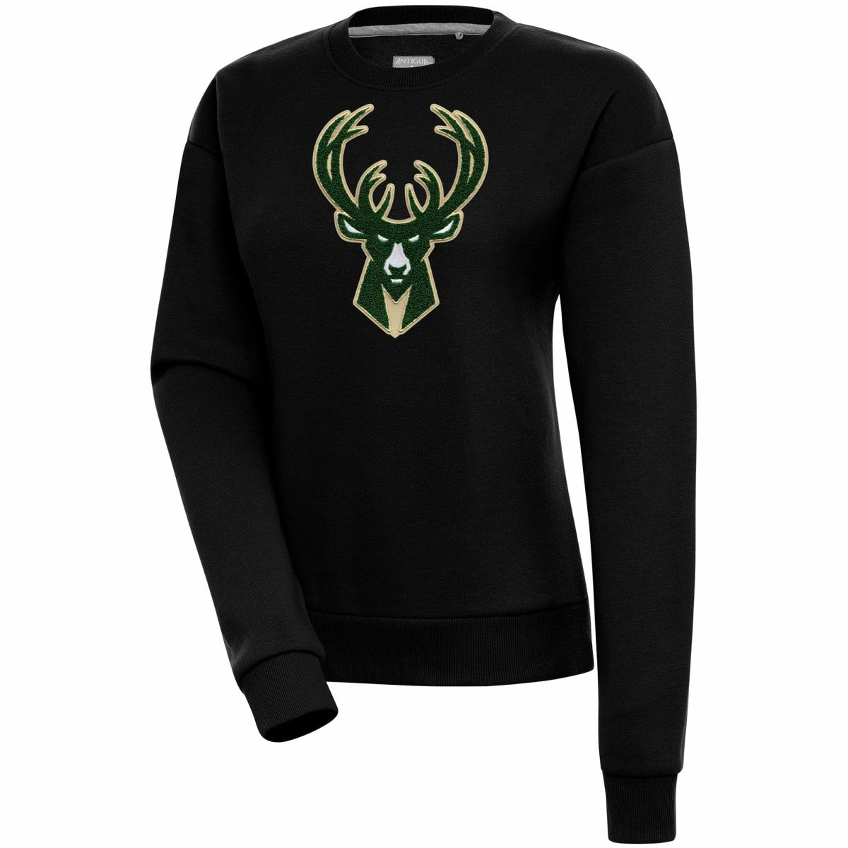 Milwaukee Bucks Antigua Women's Victory Crewneck Pullover Sweatshirt Black - NBA