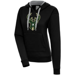 Milwaukee Bucks Antigua Women's Victory Pullover Hoodie Black - NBA