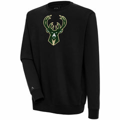 Milwaukee Bucks Antigua Victory Crewneck Pullover Sweatshirt Black - NBA