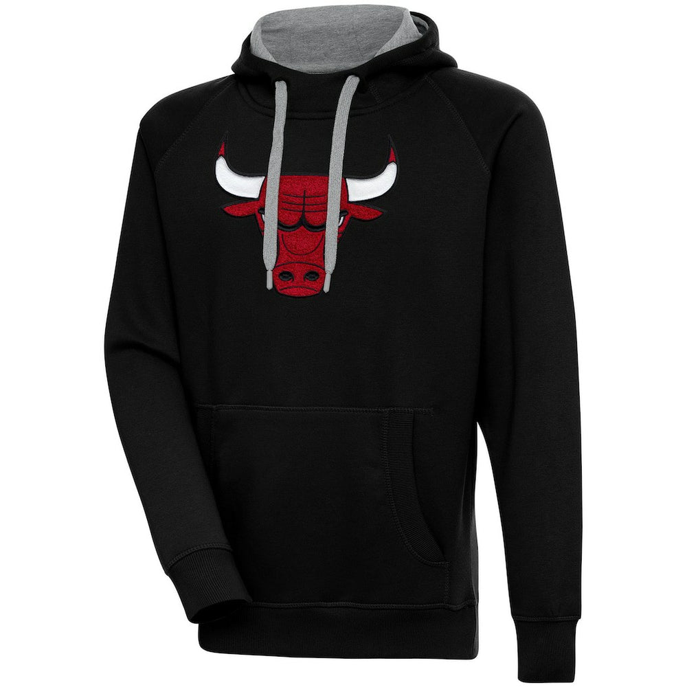 Chicago Bulls Antigua Victory Pullover Hoodie Black - NBA