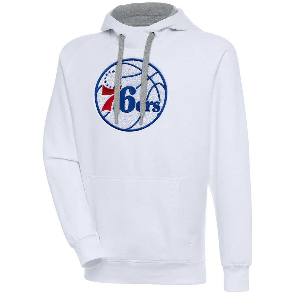 Philadelphia 76ers Antigua Victory Pullover Hoodie White - NBA