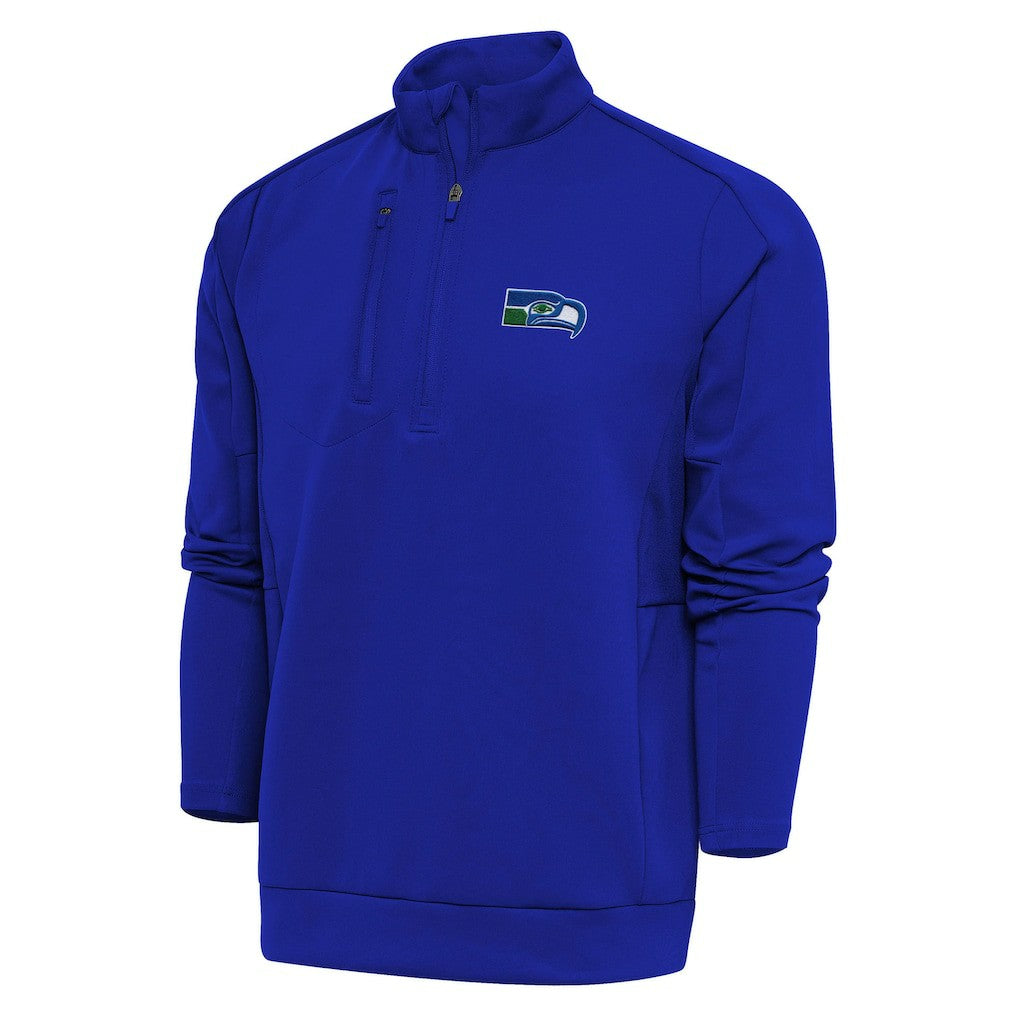 Seattle Seahawks Adult Throwback Logo Generation Quarter-Zip Pullover Top Royal | NFL