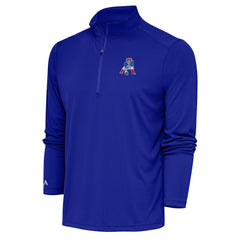 New England Patriots Adult Throwback Logo Tribute Quarter-Zip Pullover Royal | NFL