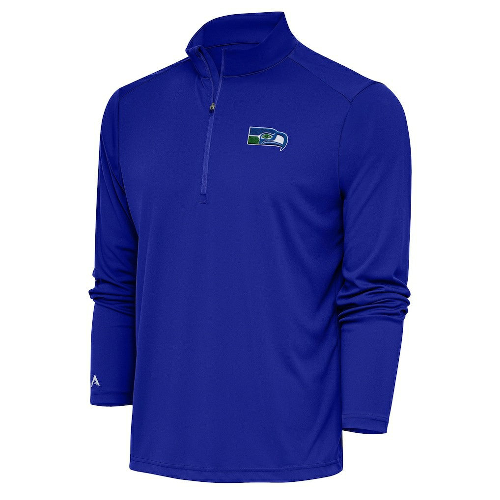 Seattle Seahawks Adult Throwback Logo Tribute Quarter-Zip Pullover Royal | NFL