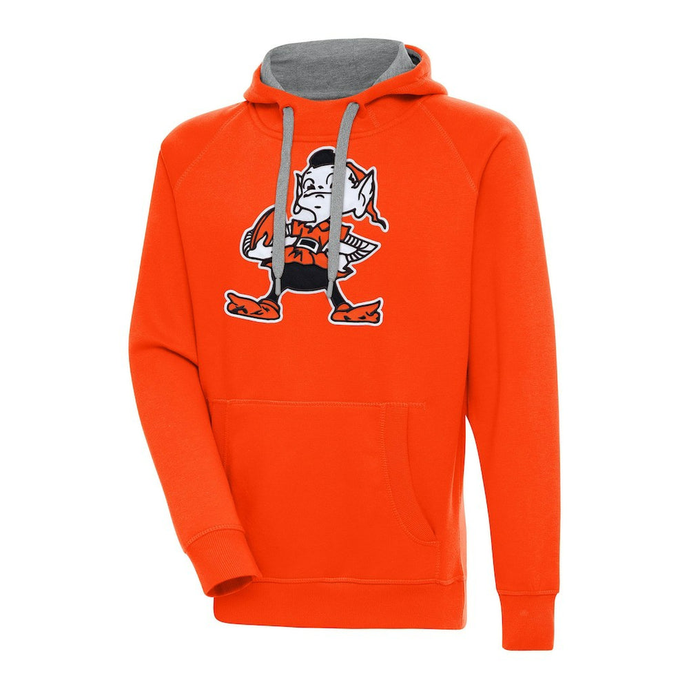Cleveland Browns Adult Throwback Logo Victory Pullover Hoodie Orange | NFL