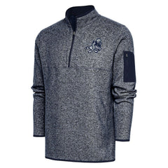 Dallas Cowboys Adult Throwback Logo Fortune Quarter-Zip Pullover Jacket Heather Navy | NFL