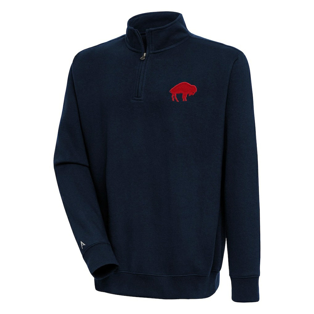 Buffalo Bills Adult Throwback Logo Victory Quarter-Zip Pullover Top Navy | NFL