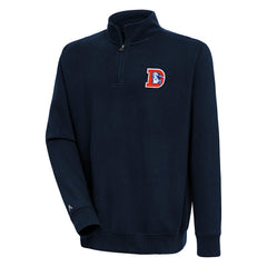 Denver Broncos Adult Throwback Logo Victory Quarter-Zip Pullover Top Navy | NFL