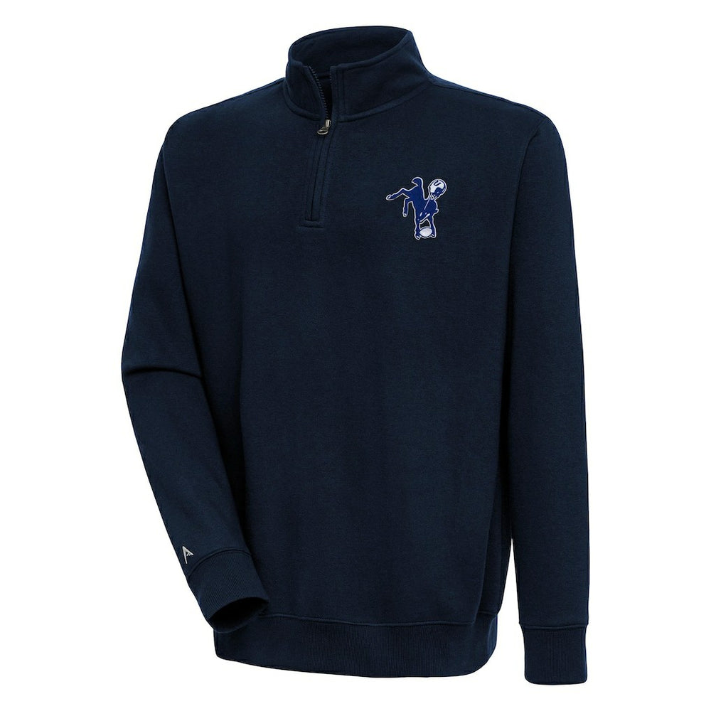 Indianapolis Colts Adult Throwback Logo Victory Quarter-Zip Pullover Top Navy | NFL