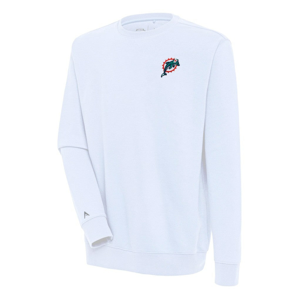 Miami Dolphins Adult Throwback Logo Victory Pullover Sweatshirt White | NFL